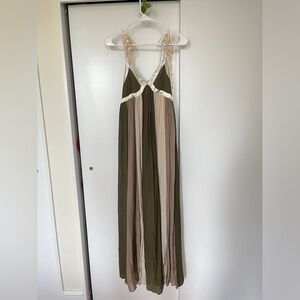 Stunning Striped Maxi Dress with Tie Straps